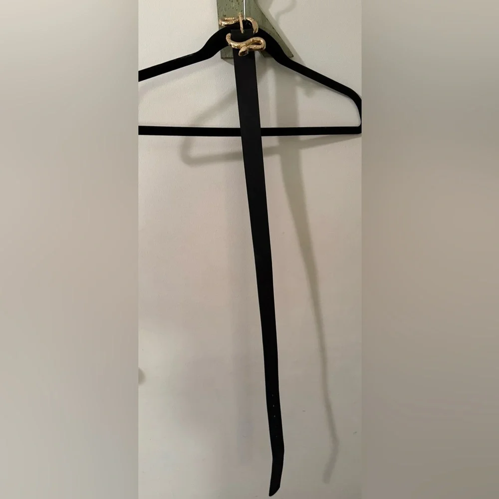 Princess Polly Black Snake Gold Buckle Belt